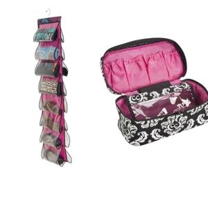 🆕Clever Container 16 Pocket Closet Cubby and Anything Goes Cosmetics Bag Set